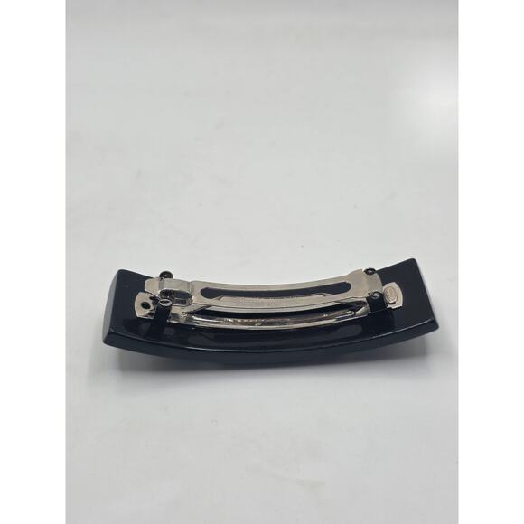 Chanel Black white Polka Dot Interlocking CC Hair Clip main image 7